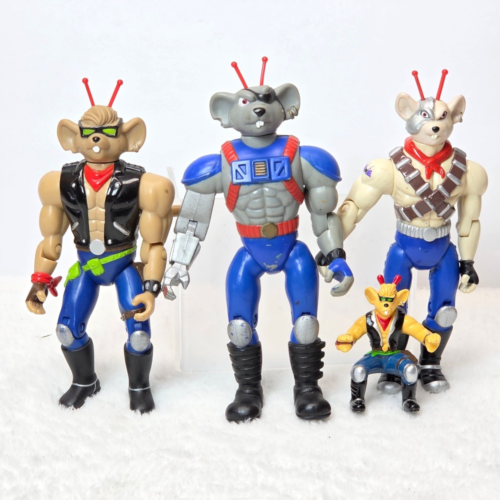 Vintage 1993 Biker Mice from Mars Action Figure Lot Galoob Throttle Modo Vinnie